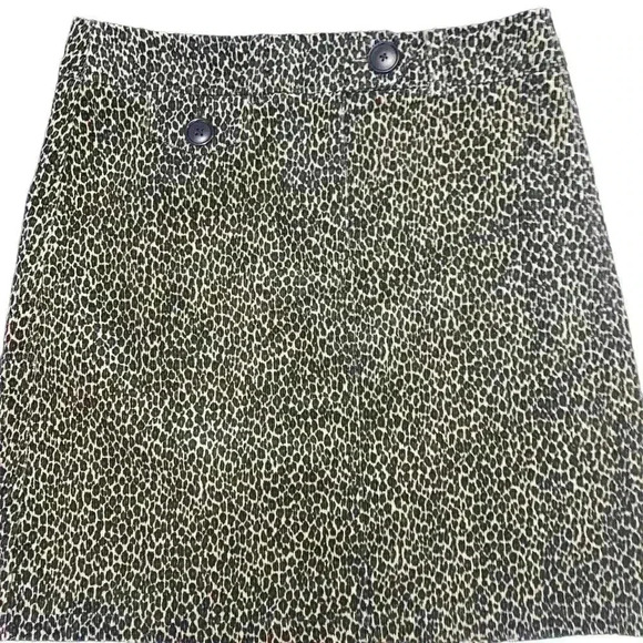Harold's Corduroy Cheetah Print Mini Skirt PRISTINE Size 8 - Picture 1 of 8